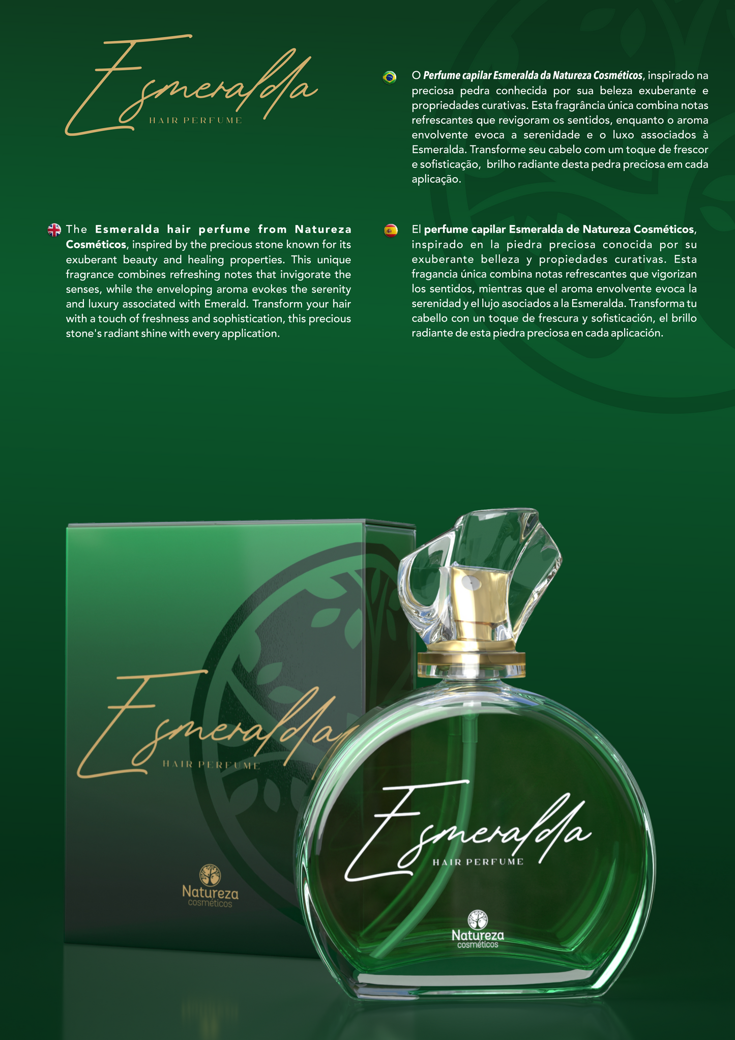 Natureza Cosmeticos - Esmeralda Hair Perfume (Emerald 50ml)