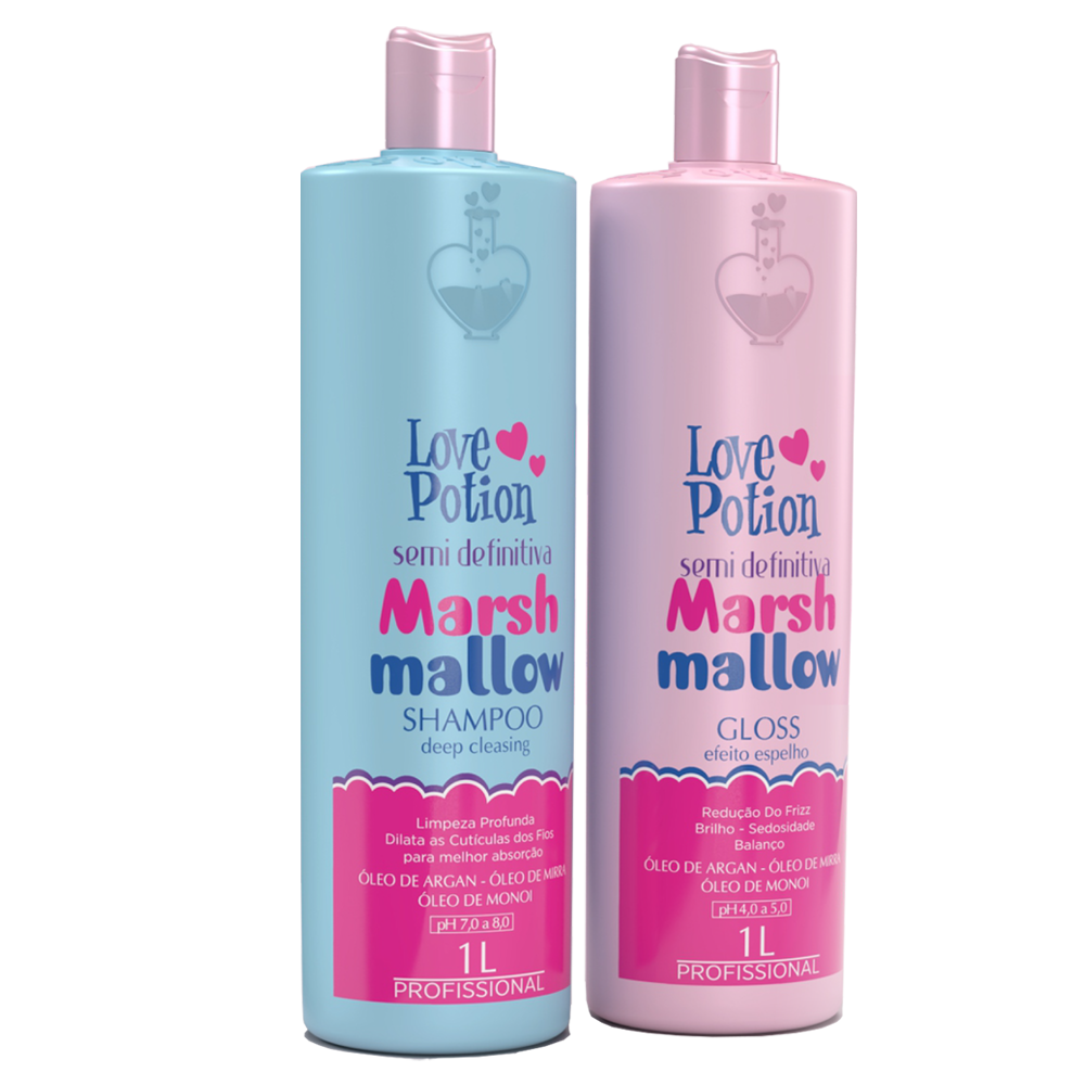 Love Potion Cosméticos - Brilho MarshMallow (Kit de Alisamento Capilar Orgânico Nanoplastia)