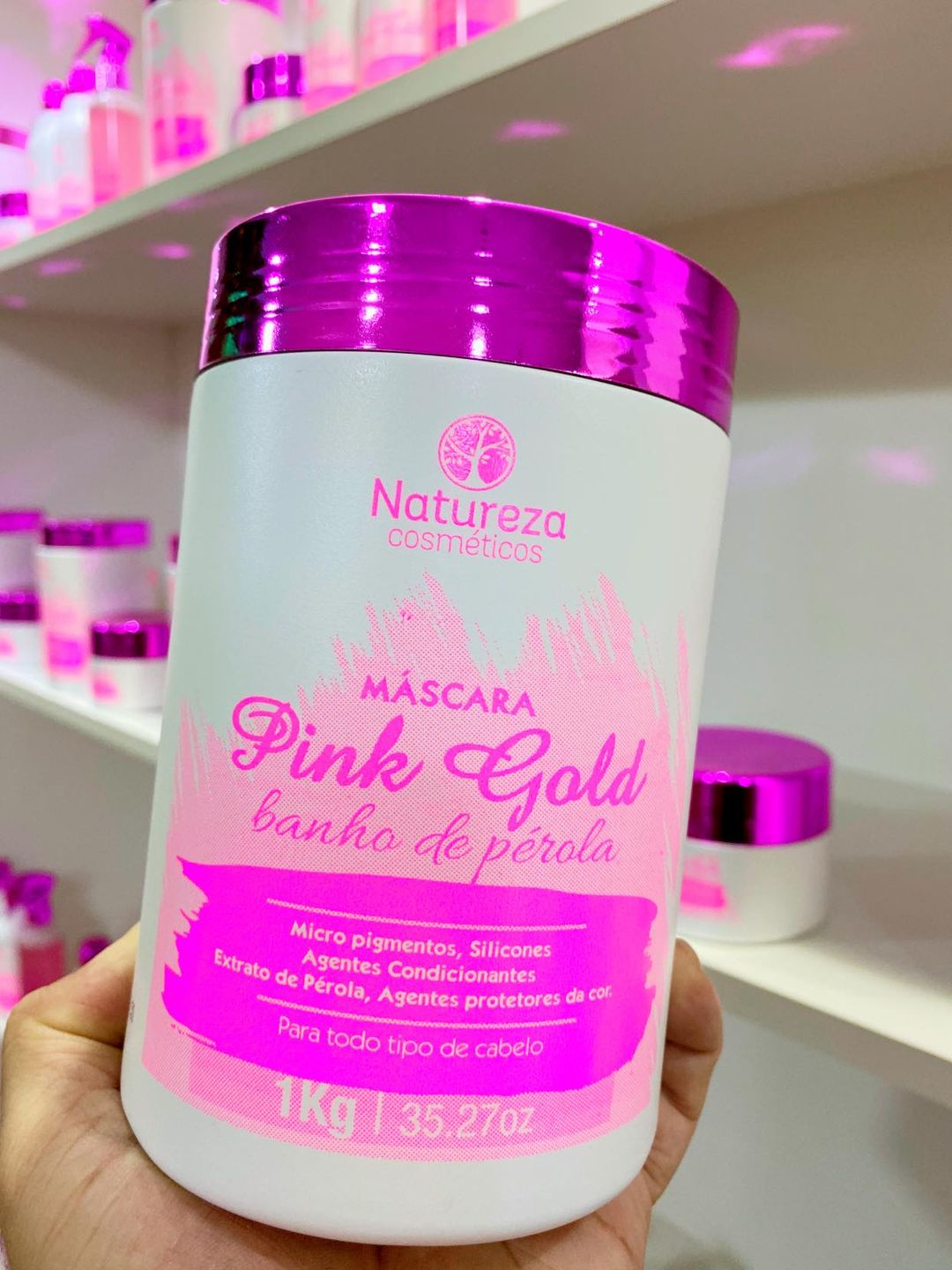 Natureza Cosmeticos - Banho de Perola Pink Gold Mascara (Hair Mask 1kg)