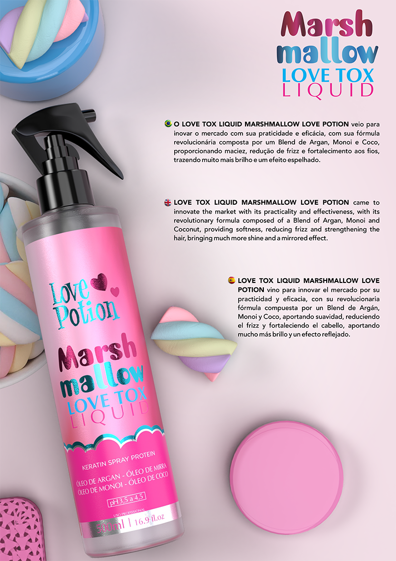 Love Potion Cosméticos - Brilho MarshMallow (Kit de Alisamento Capilar Orgânico Nanoplastia)