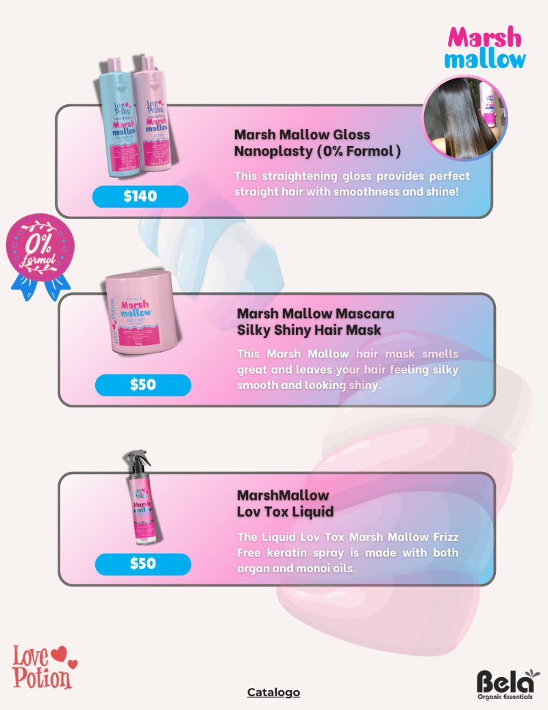 Love Potion Cosméticos - Brilho MarshMallow (Kit de Alisamento Capilar Orgânico Nanoplastia)