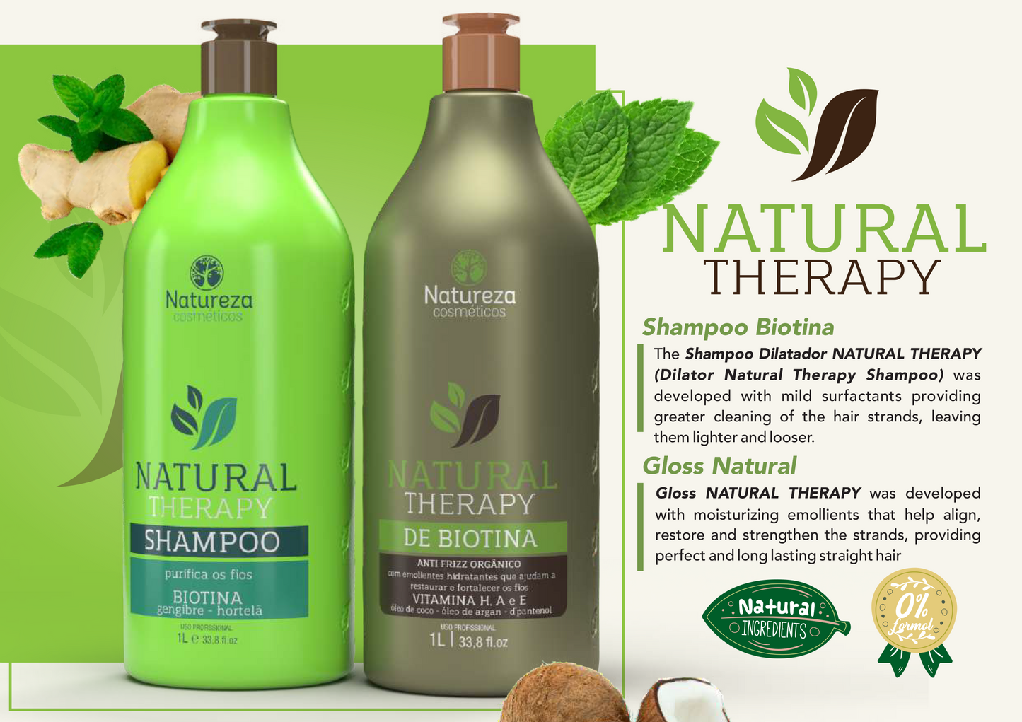 Natureza Cosmeticos - Escova de Biotina (Kit Alisador Orgânico para Nanoplastia)