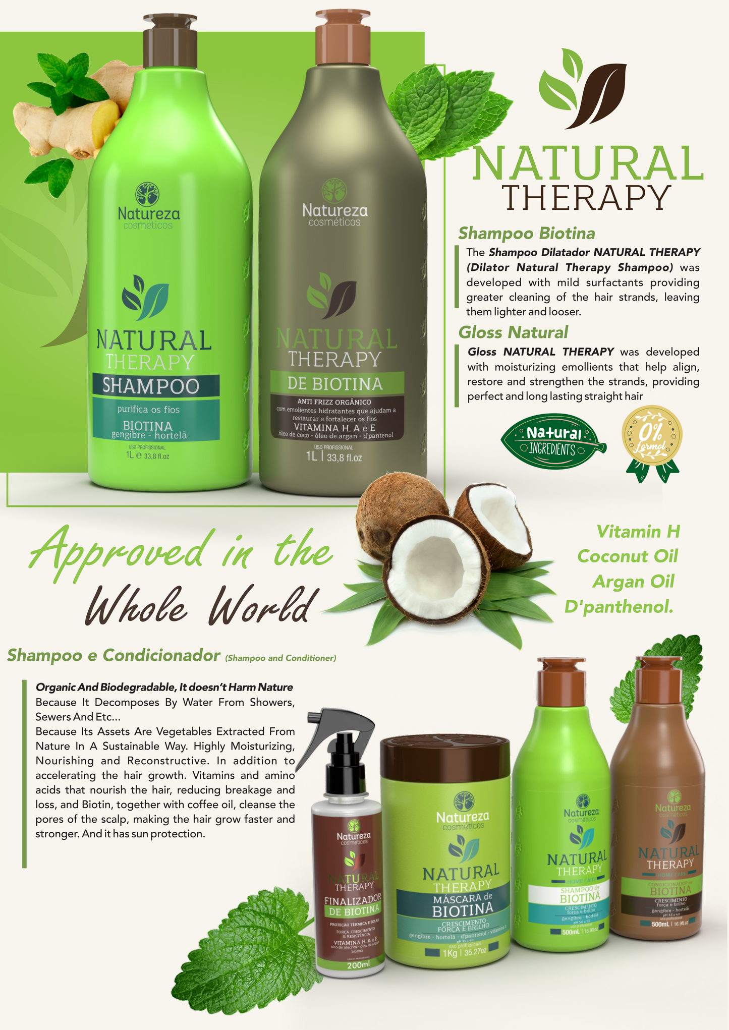 Natureza Cosmeticos - Escova de Biotina (Kit Alisador Orgânico para Nanoplastia)