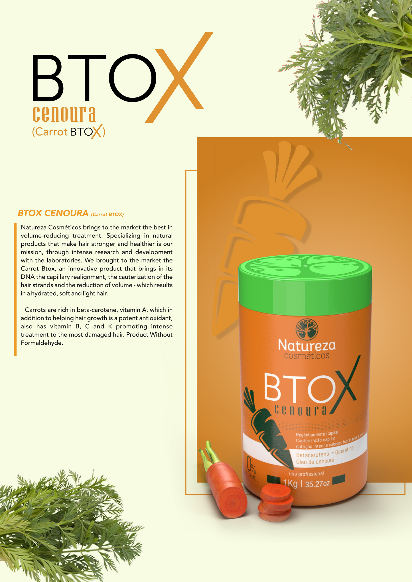 Natureza Cosméticos - NTOX Cenoura 35oz (Tratamento de Botox Capilar)