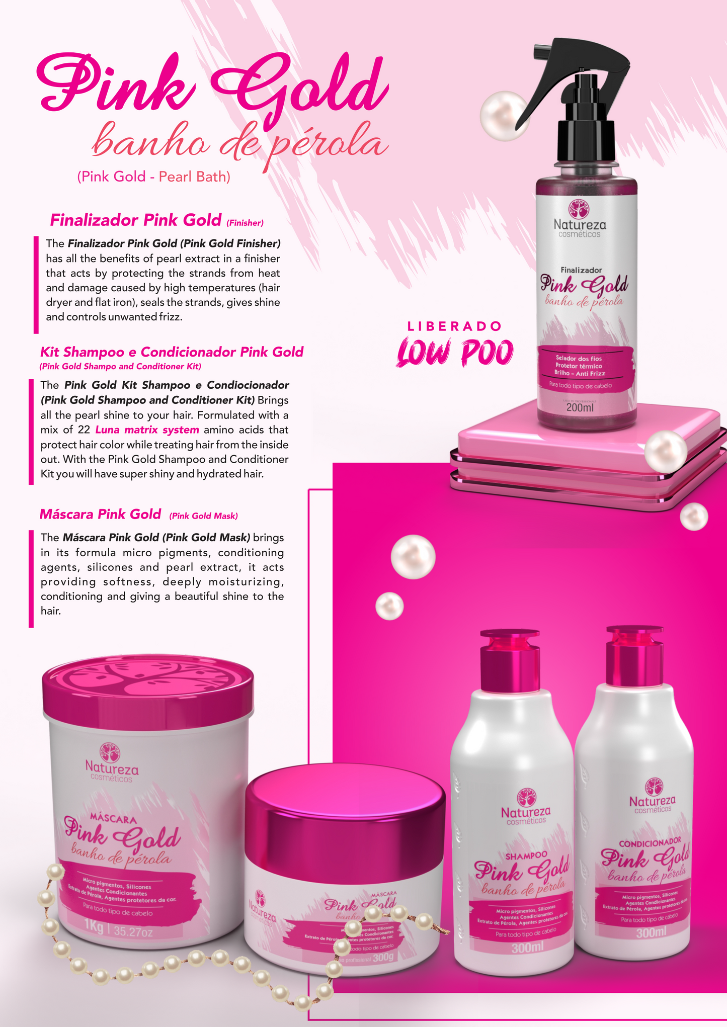 Natureza Cosmeticos - Banho de Perola (Pink Gold Bundle)